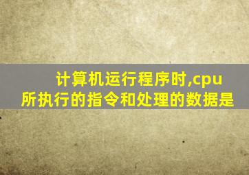 计算机运行程序时,cpu所执行的指令和处理的数据是